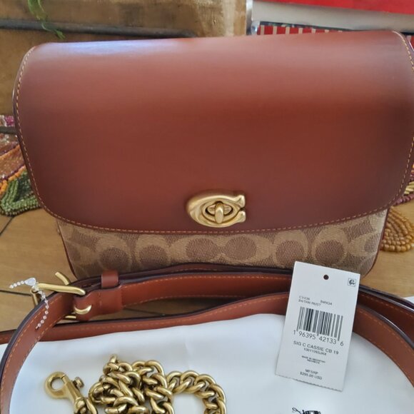 New Coach Cassie 19 in Signature Tan and Rust CV436 - Picture 4 of 10